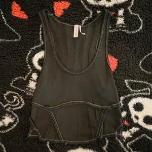 Urban Outfitters Dark Gray Designed Tank Top